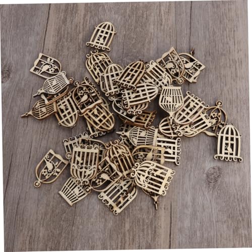 EXCEART 50 Stück Bastelformen aus Holz dekoration weihnachten türdeko weihnachten wedding decoration geschenkschildchen Holzanhänger hölzerne Ornamente unvollendetes Holzhandwerk Bambus von EXCEART