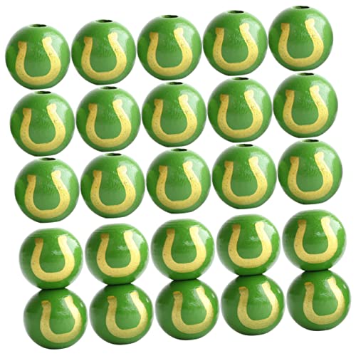 EXCEART 50 Stück Holzperlen handwerkliche Verzierungen Abstandsperlen grüne lose Perlen Bausätze st patricks day dekoration wohnungseinrichtung Patrick-Ornament Patrick Perlen Muhe Green von EXCEART