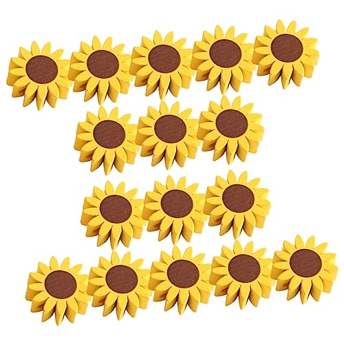 EXCEART 50 Stück Sonnenblumen Holzperlen Künstliche Pflanzen Set Künstliche Pflanzen Künstliche Blumen Große Künstliche Blumen Künstlicher Olivenbaum Künstliche Blumen von EXCEART