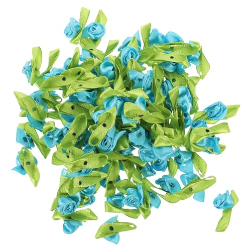 EXCEART 500 Stücke Satinrosen Mini Blumen zum Basteln Rosen Weihnachten Patches zum Aufbügeln Stoffrosen Rosenköpfe Deko Blütenköpfe Kleidung Haarschmuck Erwachsene Kinder DIY Streudeko von EXCEART