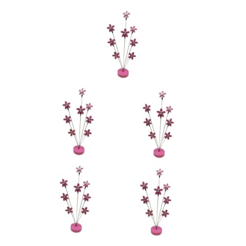 EXCEART 5Pcs Blumenmemoordner geburtstags büro deko Bild Baumhalter Memohalter-Clip Geldbaumständer Fotohalterclip Fotobaumhalter Büroklammer Hinweisclip Rostfreier Stahl Rosa von EXCEART