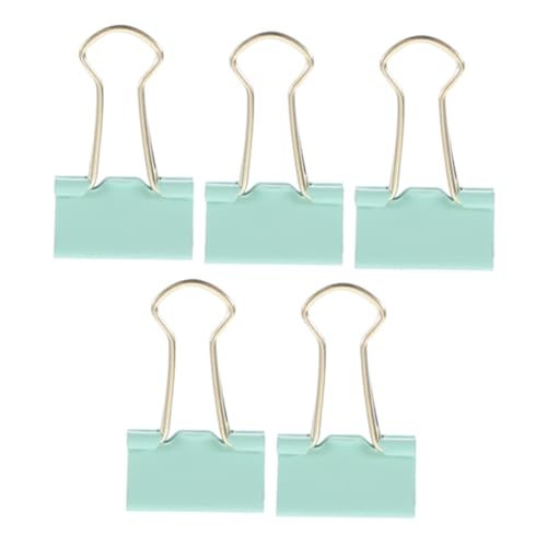 EXCEART 5St Elliot-Ordner Chip-Clips Mikrobinderclips Mini-Bindeklammern kleine Heftklammern Papierklammer büroklammern zarte Bindeklammern große Bindeklammern Metall Light Green von EXCEART