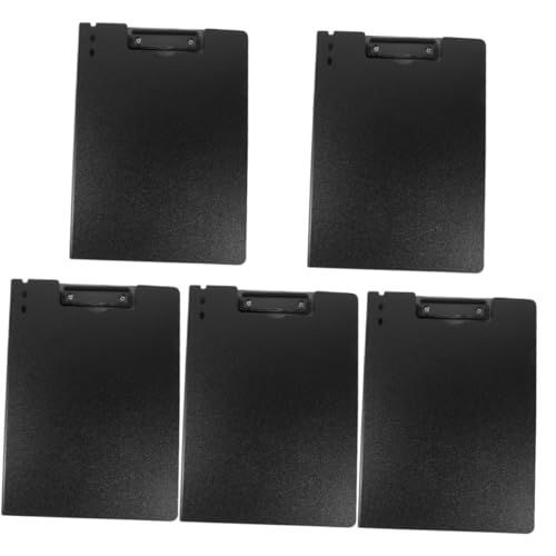 EXCEART 5St a4 Ordner Zwischenablage Bordflossen-Clip Klemmbrett mit Speicher Clip-Clips Klemmbretter tragbares Schreib-Klemmbrett Organisator für Papierakten Schreibunterlage PVC Black von EXCEART