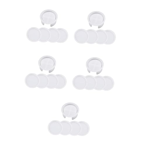 EXCEART 5sets Untersetzer Silikonform Schalenformen Aus Silikon Für Harz Untersetzer Harzformen Silikon Untersetzerformen Aus Epoxidharz Runde Silikonformen Für Harz Kieselgel Weiß 5pcs*5 von EXCEART