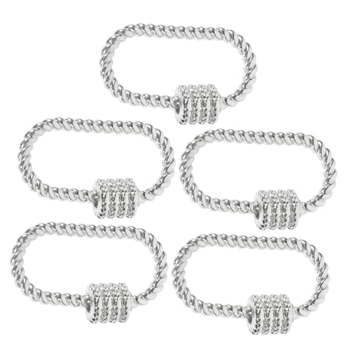 EXCEART 5st Schmuck Diy Anhänger Karabiner Für Die Schmuckherstellung Reize Kartenhalter Armband-anhänger Ringkarabiner Schwenkbare Haken Schließungen Schlüsselbänder Silver Legierung von EXCEART