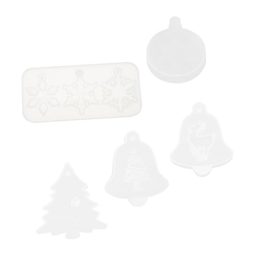 EXCEART 5st Weihnachten Silikonformen Epoxid-anhängerform Krippendekor Christbaumschmuck Diy-form Für Weihnachtsbaumanhänger Gießform Für Anhänger De Para Gelatinas Kieselgel Weiß von EXCEART