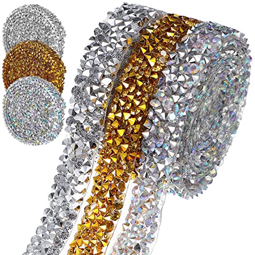 EXCEART 6 Harz-Strassbänder Selbstklebendes Diamantband Bling Strassband Kristallbandrolle Glitzer-Strasssteine Edelsteinaufkleber Für Diy-Kunsthandwerk von EXCEART