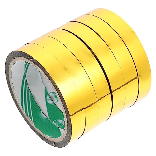 EXCEART 6 Rollen Goldenes Schreibwaren Klebeband Abnehmbares Klebeband Folie Blinkendes Klebeband Dekoratives Verpackungsband DIY Grafik Klebeband Goldenes Abdeckband von EXCEART