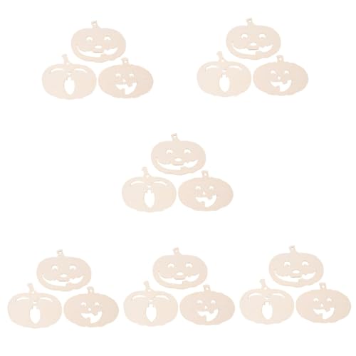 EXCEART 6 Sätze Kürbis-chips Halloween-schablonen Plätzchen Halloween Kürbis Halloween Pumpkin Bastelset Basteln Halbfertiger Handgefertigter Holzclip Unlackierter Hohlholzclip 3 Stück * 6 von EXCEART