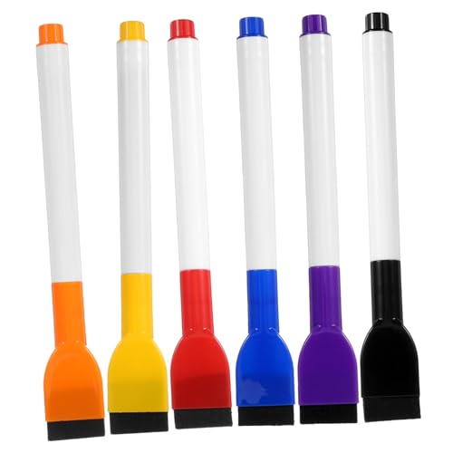 EXCEART 6 Stück Löschbare Whiteboard Marker Trocken Abwischbare Tafelstifte Feine Spitze Trocken Abwischbare Marker Waschbare Kreidemarker Löschbarer Tafelstift Magnetisch Trocken von EXCEART