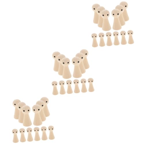 EXCEART 60 Stück Kleine Holzmännchen Unfertige Menschen Unvollendete Holzpuppen Leere Puppen Leere Holzpuppen Menschenfiguren Für Kinder Unbemalte Puppen Holzpuppenmodell von EXCEART
