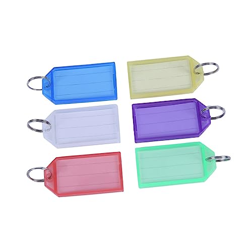 EXCEART 60St Kofferanhänger Schlüsselringe ID-Tags-Etiketten farbcodierte Etiketten Schlüssel-ID-Tags farbige Registerkarten plastikenten label Schlüsselanhänger mit Ring Gepäck-ID-Tags von EXCEART