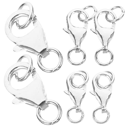 EXCEART 6St Silberner Karabinerverschluss Sprungringe schwenkbare Haken Schließe Kette verschluss für armbänder schmuckherstellung Schmuck-Ergebnisset Schmuck Biegeringe s925 Silber Silver von EXCEART