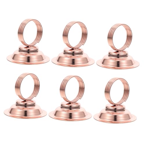 EXCEART 6St Vertikaler Nummernschildclip tischdeko hochzeit Roségold-Deko Kartenständer für den Hochzeitstisch Inhaber der Tischnummer Tischkarten Tischnummernhalter Eisen Rose Gold von EXCEART