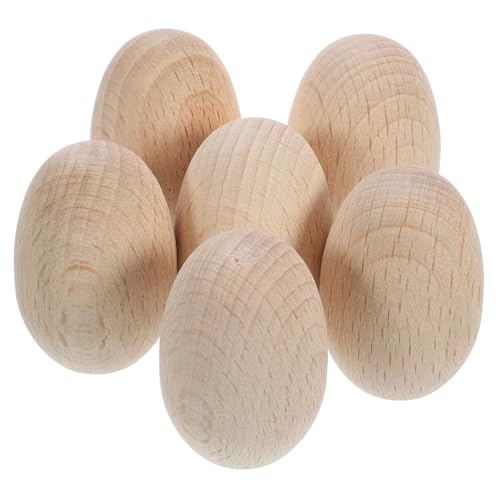 EXCEART 6st Eier Aus Holz Unfertiges Holzei Gefälschte Eier Spielzeug Im Miniaturformat Eierdekorationen Aus Holz Gefälschtes Ei Aus Holz Selber Machen Eierhölzer Unfertige Holzeier Buche von EXCEART