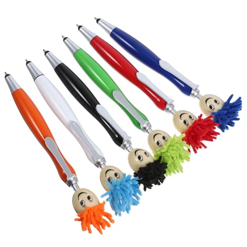 EXCEART 6st Kugelschreiber Mit Mop-kopf Wischkopfstifte Haushalt Stift Ergonomischer Schreibstift Ergonomischer Kugelschreiber Schreibkugelschreiber Multifunktions-kugelschreiber Plastik von EXCEART