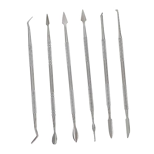 EXCEART 6st Schnitzmesser Aus Ton Silberner Ton Lufttrockener Ton Polymer - Ohrringausstecher Aus Ton Modelliermasse Ton-kit Modellierset Lehmschaber Rostfreier Stahl Silver von EXCEART