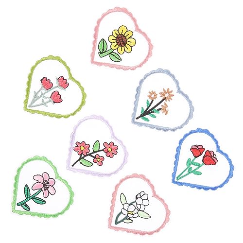 EXCEART 7 Stück blumenmuster patches set shoe charms Hemd Dekoration DIY Dekoration gestickte Aufnäher benutzerdefinierte Patches Kleiderflicken für Löcher Blumenapplikation Stoff Colorful von EXCEART