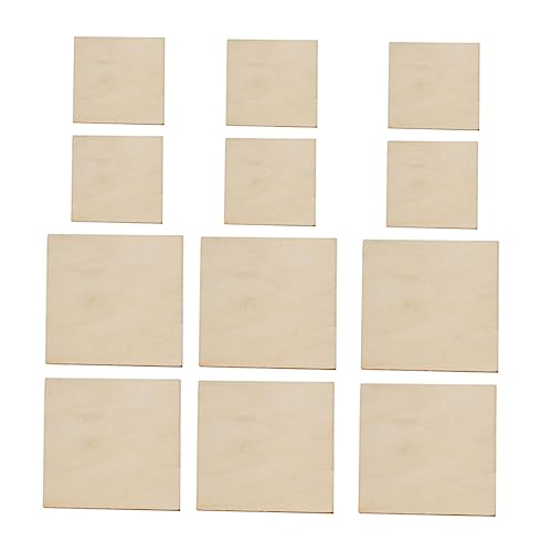 EXCEART 75 Stück quadratische Holzspäne Fliesenkamerad Kreis Phonik hochzeitsdeko hochzeitsdeco quadratische natürliche Holzscheiben quadratische DIY holzscheiben Buchsbaum Khaki von EXCEART