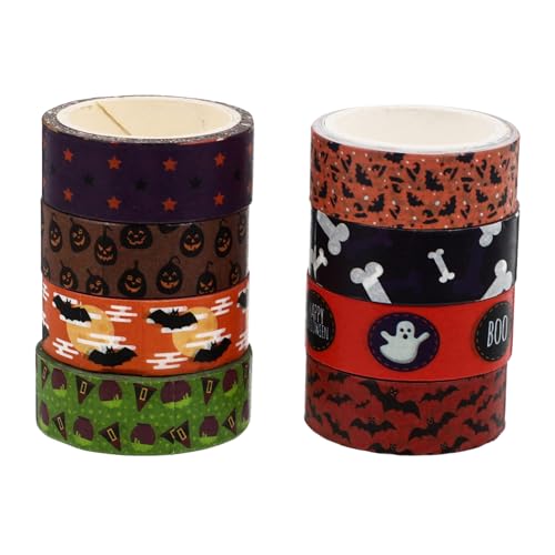 EXCEART 8 Sätze Washi-tape Aufkleber Maskierung Breites Klebeband Halloween-dekorationen Im Innenbereich Bandspender Haustier Abklebeband Farbe Schläger Platte Doppelt Papier 8 Rollen * 8 von EXCEART