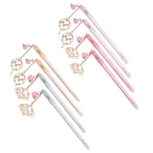 EXCEART 8 Stk Gel Stift Stifte Mädchen Alpaka-Stift Frosch Stifte Tinte flauschiger Stift schreibkladde kugelschreiber pen Gelstift mit Fächeranhänger büro schule schreibwaren Plastik von EXCEART