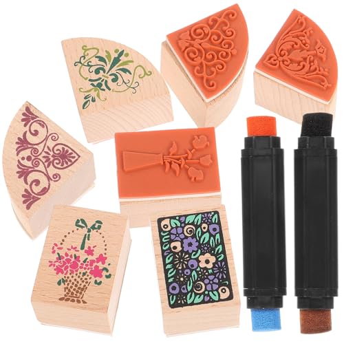 EXCEART 8 Stk Stempelset Spitze Klare Briefmarken Tinte Für Stempel Benutzerdefinierte Stempel Selbstfärbend Scrapbooking-diy-stempel Briefmarken Für Scrapbook- Blumendekoration Gummi von EXCEART