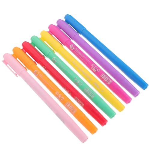 EXCEART 8-Teiliges Set Doppelt gebogener Stift Kugelschreiber löschbare Gelstifte Lanyard-Stift Kurvenmarkierung Malstifte schreibkladde graffiti pens Wellenstift Haushaltsmarker Plastik von EXCEART