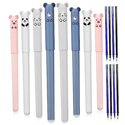 EXCEART 8 Pcs Löschbaren Kugelschreiber Löschbaren Tinte Minen Cartoon Stil für Jungen und Mädchen Student Schreibwaren Schule von EXCEART