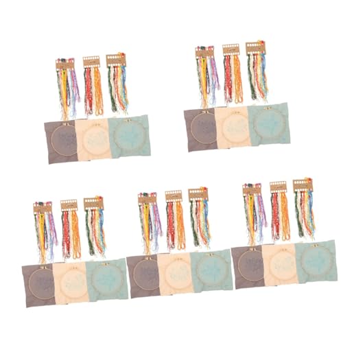 EXCEART 9 Sets Stickmaterial Set Stickset Stickgarn DIY Nadel Sets Stickzubehör Nähzubehör Kreuzstich Sets Stich Set Für Anfänger Polyester von EXCEART