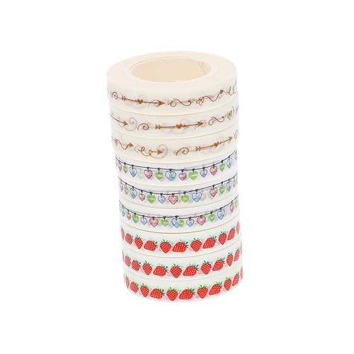 EXCEART 9St Bordürenbänder the washi tape zierband selbstklebend Decorative Tape Cartoon Tape Strawberry Tape Blumenband Aufkleber breites Klebeband Zeitschrift DIY-Klebebänder DIY-Bänder von EXCEART