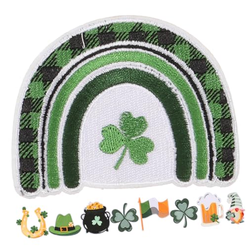 EXCEART 9St Kleeblatt st. Patricks Day-Patch Applikationen für Kleidung aufnähen Abzeichen für triopse kleider ayakkabı o'bag deko Rechner Kombination Material einstellen Banner Polyester von EXCEART