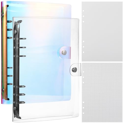 EXCEART A5 Binder Notizbuch Ordner Portfolio Ringbuchordner Ringbinder Planer Pvc-Einband 6 Ringe Ringbuch Mit 1 Set von EXCEART