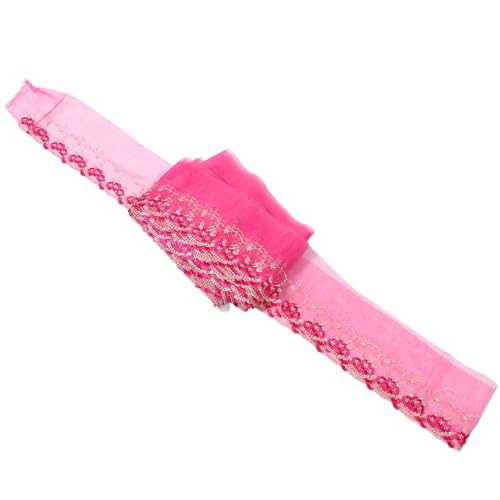 EXCEART Accessoires aus Mesh-Spitze Klebeband Rockband Randverzierung cremefarbenes Band kleines Blumenband dekoration Spitzenstoff Meterware cremefarbenes Spitzenband Polyester Rosy von EXCEART