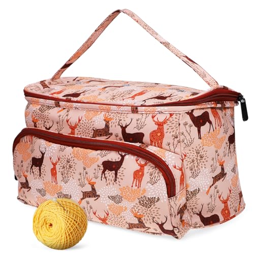 EXCEART Aufbewahrungstasche für Strickwerkzeuge Taschen Schublade Organizer für Garnhaken Maschine Strickkorb garnhalter Stricktasche Häkelnadeletui leer Strickzubehör 600d Oxford-Stoff von EXCEART