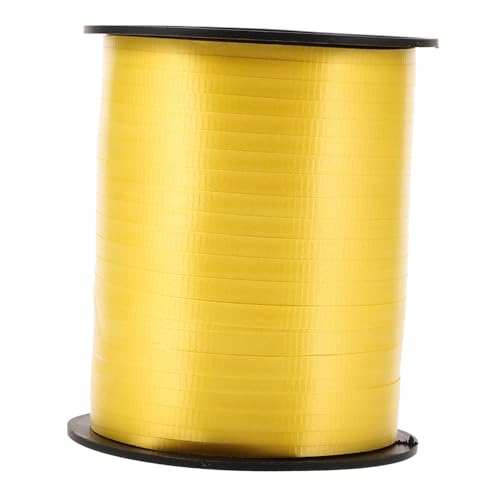 EXCEART Ballonband Bänder Ballongirlandenständer Weihnachtsband Schnallenteile selber machen blaues Band Dämpfer geburtstagsdekoration geschenkband Goldband für Luftballons PVC-Band Yellow von EXCEART