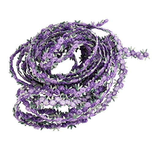 EXCEART Blumen Spitzenborte Spitzenband Spitzenbordüre Blumenband Dekoband Geschenkband für Nähen Applikation Kleidung Handwerk Scrapbooking Hochzeit Haarschmuck Deko Lila von EXCEART