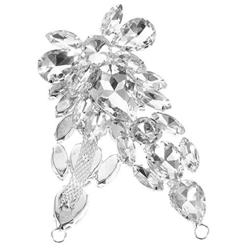 EXCEART Blumenkette Aus Strass Aufkleber Braut- Hochzeitskleid Zubehör Spitzenbesatz Quaste Hochzeitsgürtel Bänder Schleife Mittelstücke Nähen Herstellung Paillette Brautgürtel Glas von EXCEART