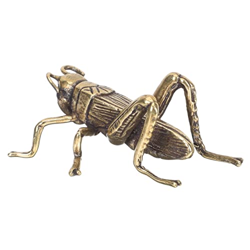 EXCEART Cricket-ornamente Kupferne Kleine Grille Modell Bronze-cricket Heuschrecken Figuren Vintage-statue Mini- -statue Gartendekoration Schlüsselanhängerzange Messing Tier Büro Geschenk von EXCEART