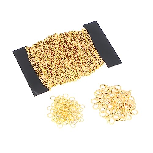 EXCEART DIY Halsketten-Kit Halskettenketten Kit zur Schmuckherstellung Anhänger Biegeringe für die Schmuckherstellung bastelzeug schmuck machen Eisenkette für Heimwerker Eisenringe Golden von EXCEART