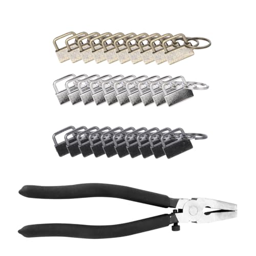 EXCEART DIY Schlüsselanhänger Fob Mit Schlüsselring Für Lanyard Und Werkzeugzange Im Set Wristlet Nickel Metal Und Antik Für Kreative Bastelprojekte von EXCEART