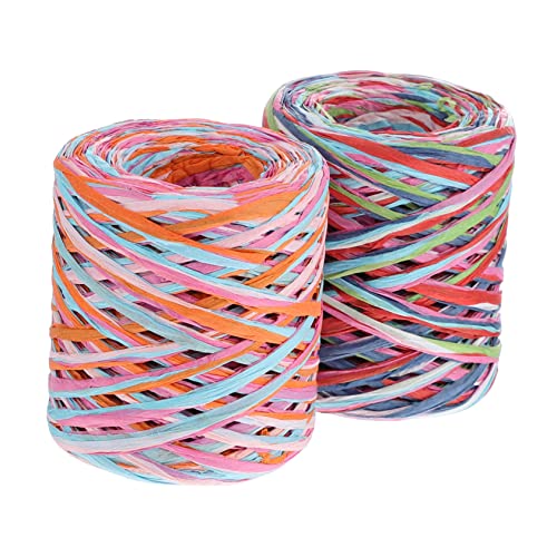 EXCEART Farbige Raffia Geschenkband DIY Verpackungsband Für Kreative Bastelprojekte / & Hellblau/Ideal Für Geschenkverpackung Und Dekoration von EXCEART