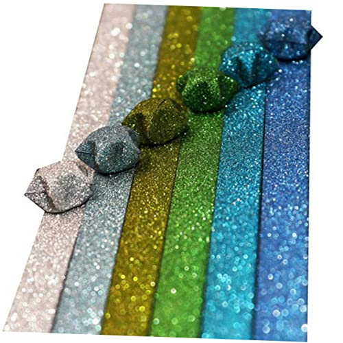 EXCEART Glitzer Stern Faltpapier Buntes Regenbogen Für DIY Bastelprojekte Farbiges Bastelpapier Für Kreative Gestaltungen Und Dekoration von EXCEART