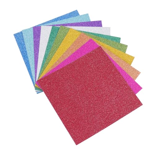 EXCEART Glitzerpapier Set Bunte Handgemachte Bastelmaterialien Für Karten Dekoration Und DIY Projekte 10 Farben Ideal Für Scrapbooking Und Kreative Bastelideen von EXCEART