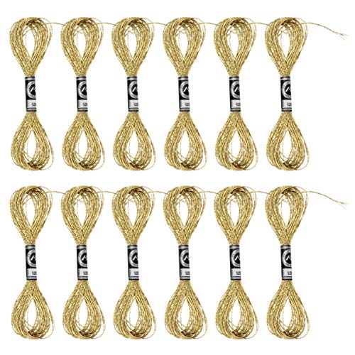 EXCEART Goldstickgarn Metallic Stickgarn Kreuzstichschnur Craft Nähgarn für Stickerei Und Nähzubehör 12St EXCEART Goldstickgarn Metallic Stickgarn Kreuzstichschnur Craft Nähgarn für Stickerei Und Nähzubehör 12St von EXCEART
