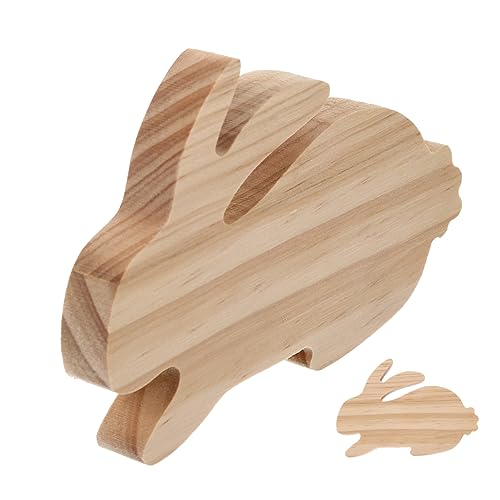 EXCEART Kaninchen-Verzierung basteln ostern osterbasteln ostern basteln Osterdeko für basteln für ostern Hasendekor aus Holz ostern hausdekorationen Ostern Holzdekor Khaki von EXCEART