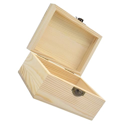 EXCEART Kasten Aus Holz Schmuck-schatz-organizer Holzkisten Zum Basteln Schatztruhe Aus Holz Unvollendete Holztruhe Geschenkbox Für Brautjungfern Metall von EXCEART