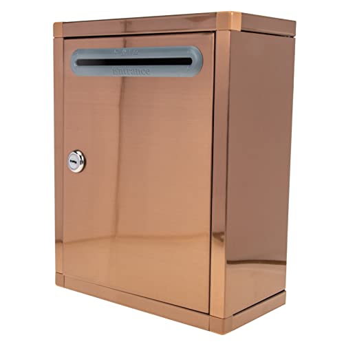 EXCEART Kasten Wahlurne Bürobedarf Beratungspaket Bürobriefkästen Hinterlegung des Bürokommentarbriefes Postfach im Büro safes the safe spardose geldschein org Rostfreier Stahl Rose Gold von EXCEART