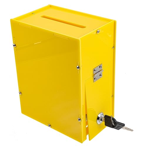 EXCEART Kastenkasten Wahlurne Briefkasten zur Wandmontage Stimmkarteninhaber the safe abschliessbarer box keycase Spendenboxen für Fundraising Abstimmungsticket-Container Acryl Yellow von EXCEART