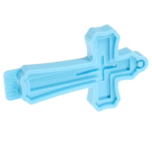 EXCEART Kreuz Kreuz Anhänger Silikon Schlüsselanhänger Kreuz Epoxidharz Kreuz Silikon Kreuz Schlüsselanhänger Charms Kreuz Charms Silikon DIY Basteln Blau von EXCEART