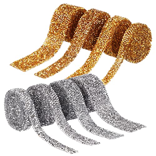 EXCEART Kristall-Strassband 8 Selbstklebendes Bling-Kristall-Strassband Glitzerharz-Diamantgürtel - Bling Funkelndes Diamantband von EXCEART